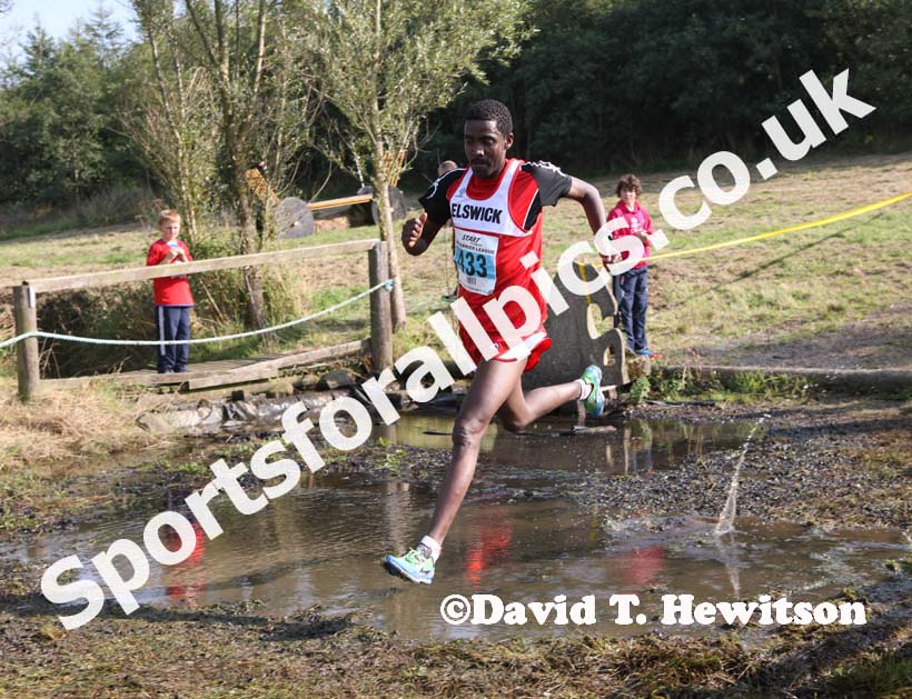 Tadele Geremew (Elswick) powers his way through the water to finish 2nd in the Sherman Cup, Hedley Farm, Tanfield,  County Durham.